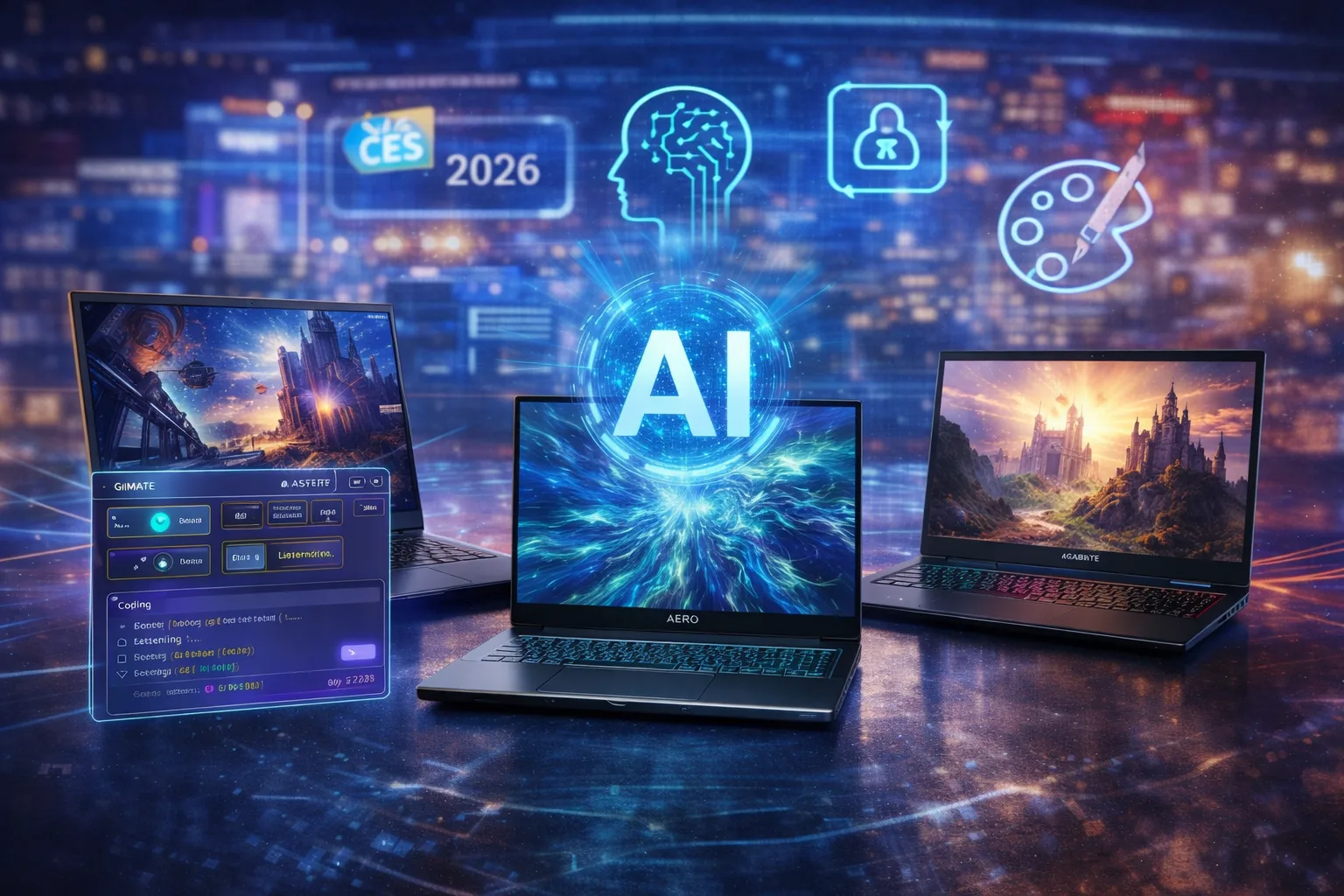 GIGABYTE AI gaming laptops expand at CES