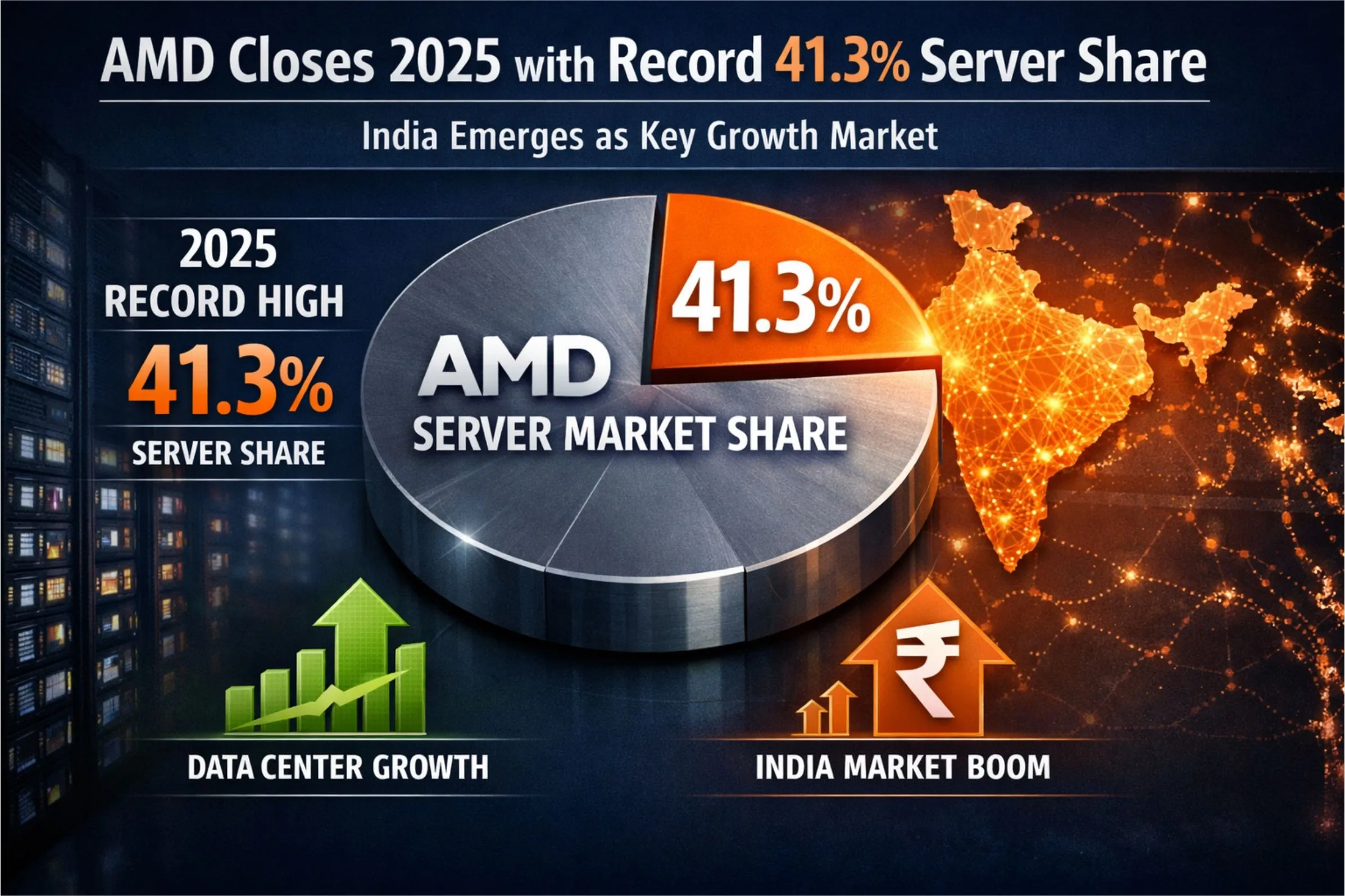 AMD 41.3% server revenue share surges