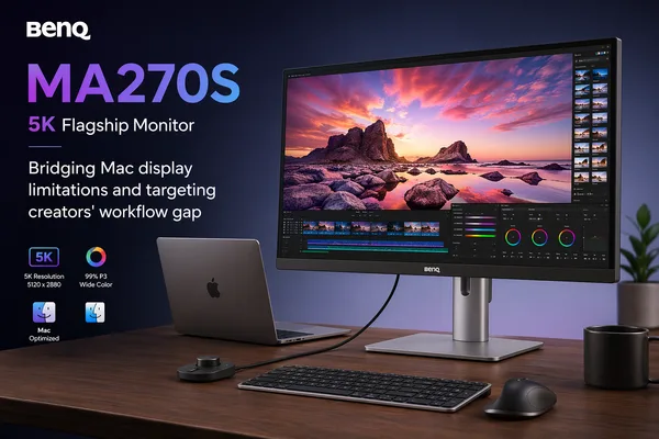 BenQ MA270S 5K Flagship Monitor launch bridges Mac display limitations and targets creators' workflow gap