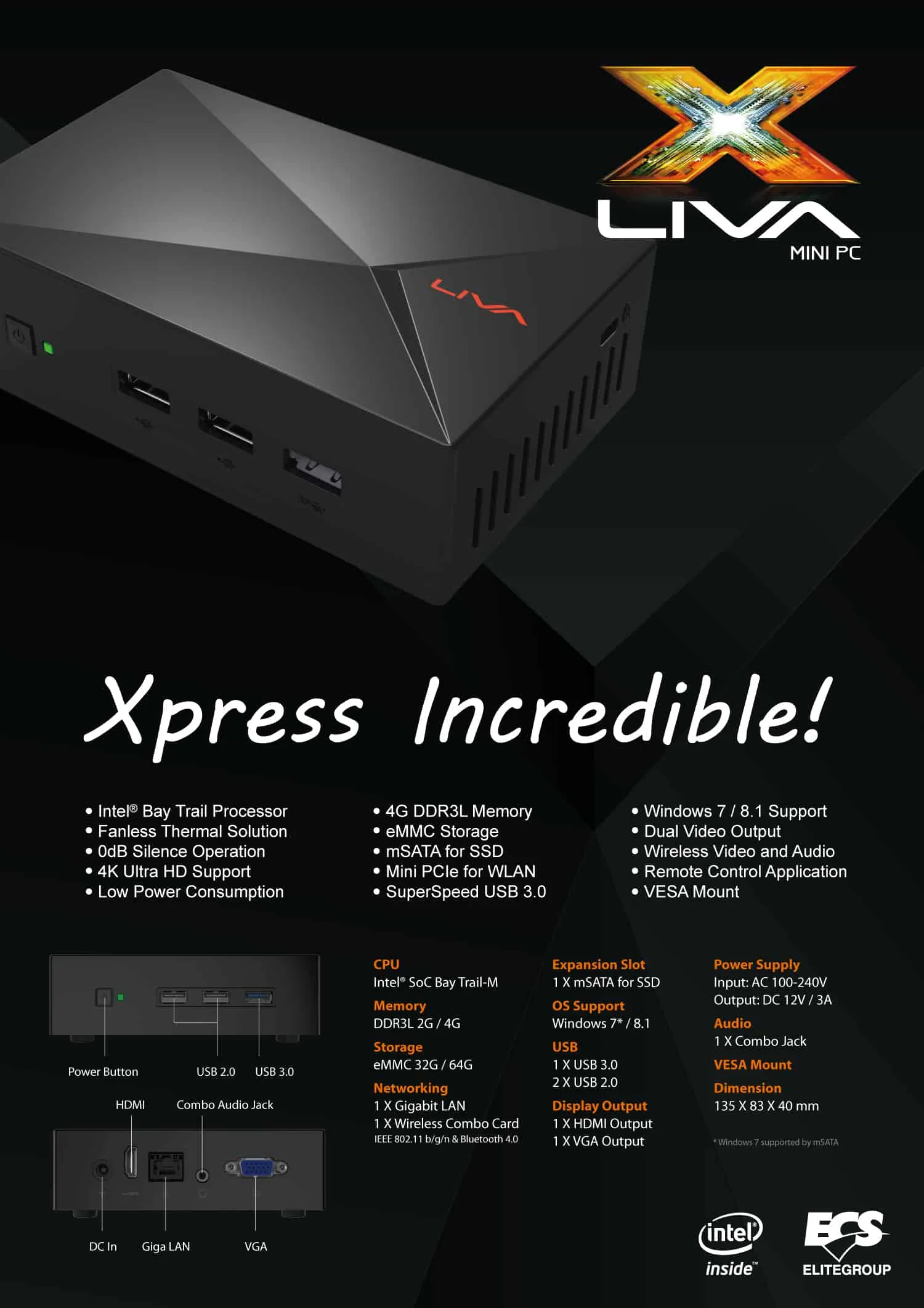 ECS noiseless mini PC