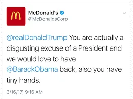 @McDonaldsCorp Hates Trump?